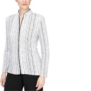 Alex Evenings Glitter Drizzle Print Jacket Pant Set Jacket Sz 3X- Pant 2X